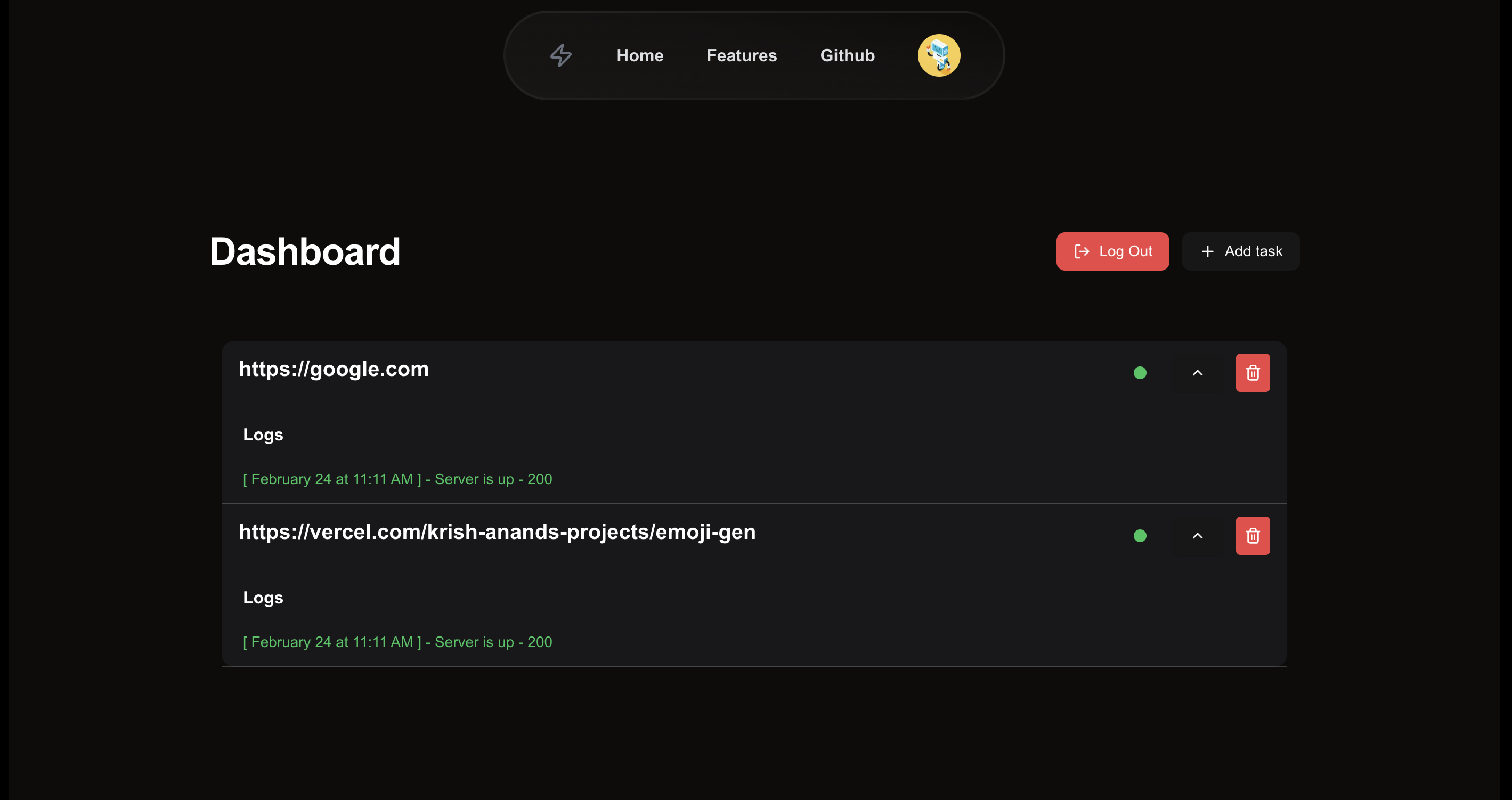 Landing page background